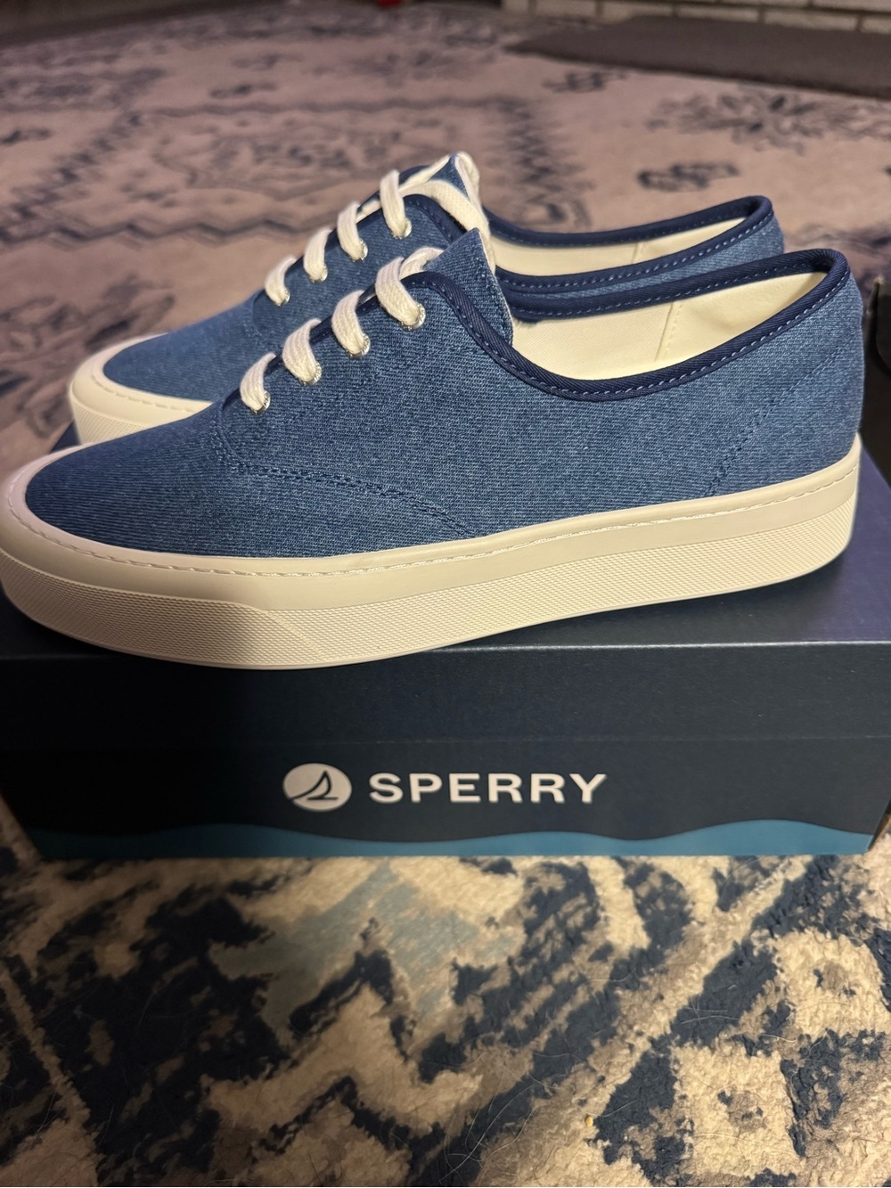 Sperry Women’s Navy Canvas Lace-Up Sneakers